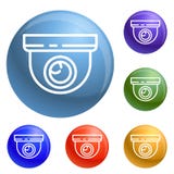 Indoor secyrity camera icons set vector vector illustration Indoor secyrity camera icons set vector vector illustration