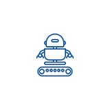 Industrial army robot line icon concept. Industrial army robot flat vector symbol, sign, outline illustration. royalty free illustration Industrial army robot line icon concept. Industrial army robot flat vector symbol, sign, outline illustration. royalty free illustration
