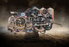 Industrial Mechanical Steampunk Machine, Technology stock photography Industrial Mechanical Steampunk Machine, Technology stock photography