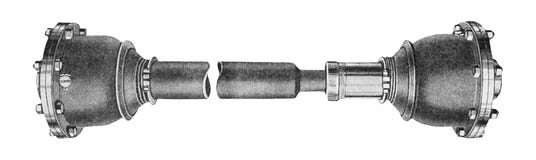 Industrial metal part isolated over white. Propeller Drive Shaft of a Retro Car. Royalty Free Stock Photography Industrial metal part isolated over white. Propeller Drive Shaft of a Retro Car. Royalty Free Stock Photography