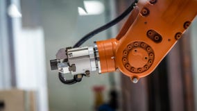 Industrial Robot Hand Mechanism Technology stock photo Industrial Robot Hand Mechanism Technology stock photo
