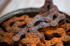 Industrial Roller Chain With Corrosion, Soft Focus Royalty Free Stock Images Industrial Roller Chain With Corrosion, Soft Focus Royalty Free Stock Images