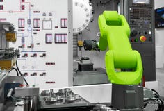 Industrie robotique d'automation sélectionnant les parties des véhicules à moteur avec la machine de commande numérique par ordin photos libres de droits Industrie robotique d'automation sélectionnant les parties des véhicules à moteur avec la machine de commande numérique par ordin photos libres de droits