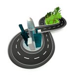 Infinite Road From Nature To City Royalty Free Stock Photography