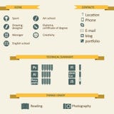 Infographic And Icons For Resume Stock Photo