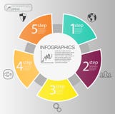 Infographic begrepp för affärscirkel Vektorcirkelbeståndsdelar för infographic Mall infographic 5 placerar, moment vektor illustrationer Infographic begrepp för affärscirkel Vektorcirkelbeståndsdelar för infographic Mall infographic 5 placerar, moment vektor illustrationer