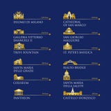 Infographic des symboles de l'Italie, points de repère dans la couleur d'or Illustration de vecteur Rome, Venise, Milan, Italie Photo libre de droits Infographic des symboles de l'Italie, points de repère dans la couleur d'or Illustration de vecteur Rome, Venise, Milan, Italie Photo libre de droits