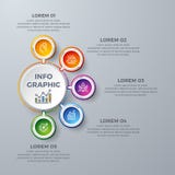 Infographic design with 5 process choices or steps. Design elements for your business such as reports, leaflets, brochures, stock illustration Infographic design with 5 process choices or steps. Design elements for your business such as reports, leaflets, brochures, stock illustration