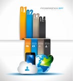 Infographic designmall med pappers- etiketter royaltyfri illustrationer Infographic designmall med pappers- etiketter royaltyfri illustrationer