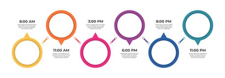 Infographic mall f?r aff?r Timelinebegrepp med 6 moment för presentation, rapport, infographic och affär stock illustrationer Infographic mall f?r aff?r Timelinebegrepp med 6 moment för presentation, rapport, infographic och affär stock illustrationer