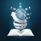 Infographic paper graph book diagram creative paper cut style. stock illustration Infographic paper graph book diagram creative paper cut style. stock illustration