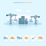 Infographic σχέδιο εμβλημάτων Ιστού με τα εικονίδια εργοτάξιων οικοδομής ελεύθερη απεικόνιση δικαιώματος Infographic σχέδιο εμβλημάτων Ιστού με τα εικονίδια εργοτάξιων οικοδομής ελεύθερη απεικόνιση δικαιώματος