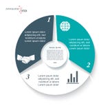 Infographicmalplaatje met drie segmenten stock illustratie Infographicmalplaatje met drie segmenten stock illustratie