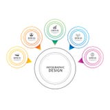 Infographics circle thin line with 5 data template. Vector illus stock illustration Infographics circle thin line with 5 data template. Vector illus stock illustration