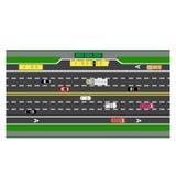 Infographics del camino Trace el camino, carretera, calle con la parada de autobús Con diversos coches ilustración del vector Infographics del camino Trace el camino, carretera, calle con la parada de autobús Con diversos coches ilustración del vector