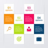 Infographics dell'illustrazione di vettore quattro quadrati di opzioni Fotografia Stock Libera da Diritti Infographics dell'illustrazione di vettore quattro quadrati di opzioni Fotografia Stock Libera da Diritti