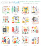 Infographics mini concept startup and development, computer protection icons for web. Premium quality color conceptual vector illustration Infographics mini concept startup and development, computer protection icons for web. Premium quality color conceptual vector illustration