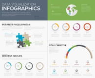 Infographics moderno de la visualización de los datos con los pedazos del rompecabezas libre illustration Infographics moderno de la visualización de los datos con los pedazos del rompecabezas libre illustration