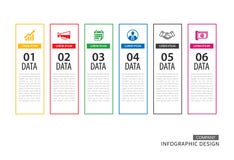 Infographics tab in vertical thin line index with 6 data templat stock illustration Infographics tab in vertical thin line index with 6 data templat stock illustration