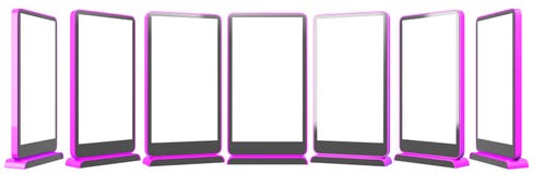 7 Information Displays. Banner Stands in your design. 3D rendering stock illustration 7 Information Displays. Banner Stands in your design. 3D rendering stock illustration