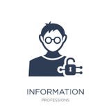 Information Security Analyst icon. Trendy flat vector Information Security Analyst icon on white background from Professions coll stock illustration Information Security Analyst icon. Trendy flat vector Information Security Analyst icon on white background from Professions coll stock illustration