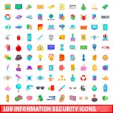 100 information security icons set, cartoon style Stock Images 100 information security icons set, cartoon style Stock Images