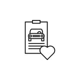 Informe, coche, icono del esquema del corazón Puede ser utilizado para la web, logotipo, app móvil, UI, UX stock de ilustración Informe, coche, icono del esquema del corazón Puede ser utilizado para la web, logotipo, app móvil, UI, UX stock de ilustración