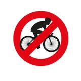 Inga cyklar lät trafiktecknet vektor illustrationer Inga cyklar lät trafiktecknet vektor illustrationer
