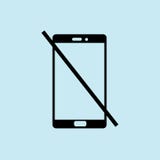 Ingen telefonsymbol, blå bakgrundsvektor vektor illustrationer Ingen telefonsymbol, blå bakgrundsvektor vektor illustrationer