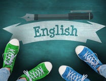 Inglese contro la lavagna verde fotografia stock Inglese contro la lavagna verde fotografia stock