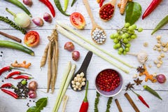 Ingredientes de alimento tailandeses foto de stock royalty free Ingredientes de alimento tailandeses foto de stock royalty free