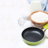 Ingredients For A Batch Of Pancakes (with Space For Text) Royalty Free Stock Photography