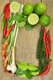 Ingrediënten voor de keuken van Thai stock afbeeldingen Ingrediënten voor de keuken van Thai stock afbeeldingen