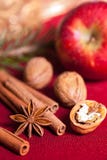 Ingrediënten voor Kerstmisbaksel stock afbeeldingen Ingrediënten voor Kerstmisbaksel stock afbeeldingen