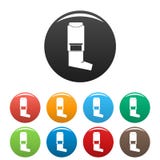 Inhaler icons set color vector illustration Inhaler icons set color vector illustration