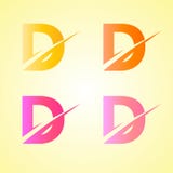 Initial letter D logo design. Golden color stock illustration Initial letter D logo design. Golden color stock illustration