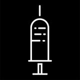 Injektionl?karunders?kning- och h?lsov?rdsymbol royaltyfri illustrationer Injektionl?karunders?kning- och h?lsov?rdsymbol royaltyfri illustrationer