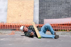 Injured Construction Worker At Work Site Royalty Free Stock Image Injured Construction Worker At Work Site Royalty Free Stock Image
