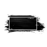 Ink brush stroke with white frame. Acrylic paint with grunge texture stroke. Dirty black ink spot Stock Photos Ink brush stroke with white frame. Acrylic paint with grunge texture stroke. Dirty black ink spot Stock Photos