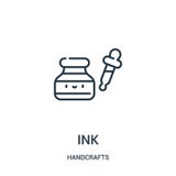 ink icon vector from handcrafts collection. Thin line ink outline icon vector illustration. Linear symbol for use on web and stock illustration ink icon vector from handcrafts collection. Thin line ink outline icon vector illustration. Linear symbol for use on web and stock illustration