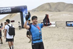Inka Challenge, un ostacolo estremo ha rianimato su una spiaggia a sud di Lima fotografia stock Inka Challenge, un ostacolo estremo ha rianimato su una spiaggia a sud di Lima fotografia stock