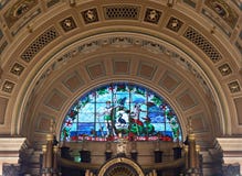 Innenraum von Str. Georges Hall, Liverpool, Großbritannien Lizenzfreie Stockbilder Innenraum von Str. Georges Hall, Liverpool, Großbritannien Lizenzfreie Stockbilder