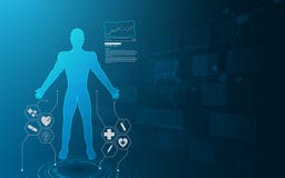 Innovat virtuel de soins de santé de futur système d'hologramme d'interface de Hud illustration stock Innovat virtuel de soins de santé de futur système d'hologramme d'interface de Hud illustration stock