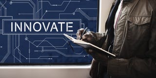 Innovate Technology Circuit Board Futuristic Concept stock photos Innovate Technology Circuit Board Futuristic Concept stock photos