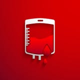 Insacchi il concetto di donazione di sangue con goccia rosso sangue e effetto ombra Fotografia Stock Libera da Diritti Insacchi il concetto di donazione di sangue con goccia rosso sangue e effetto ombra Fotografia Stock Libera da Diritti