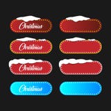 Inscripción de la Navidad en elipses rojas y azules en un fondo negro Ejemplo del vector para una tarjeta de felicitación ilustración del vector Inscripción de la Navidad en elipses rojas y azules en un fondo negro Ejemplo del vector para una tarjeta de felicitación ilustración del vector