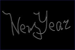 Inscription on a black background. Text - New Year. stock illustration Inscription on a black background. Text - New Year. stock illustration