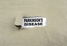 Inscription revealed on old paper - Parkinson's Disease royalty free stock photography Inscription revealed on old paper - Parkinson's Disease royalty free stock photography