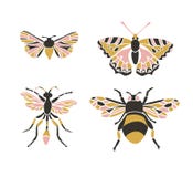 Insect icons, vector set. Abstract triangular style. vector illustration Insect icons, vector set. Abstract triangular style. vector illustration