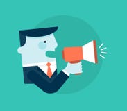 Insegna di concetto della persona che parla nel magaphone royalty illustrazione gratis Insegna di concetto della persona che parla nel magaphone royalty illustrazione gratis